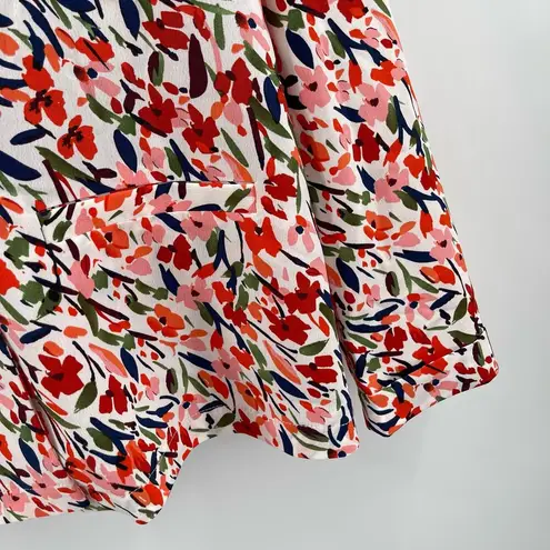 Molly Bracken Jacket Size Large NWT Lightweight Woven Floral Offwhite Field