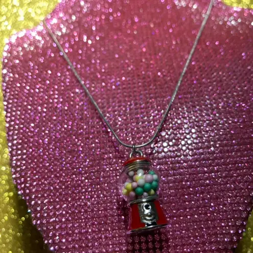 Bubblegum 3D Red Gumball Machine Necklace Multicolor Emo Scene Egirl Kawaii Gift