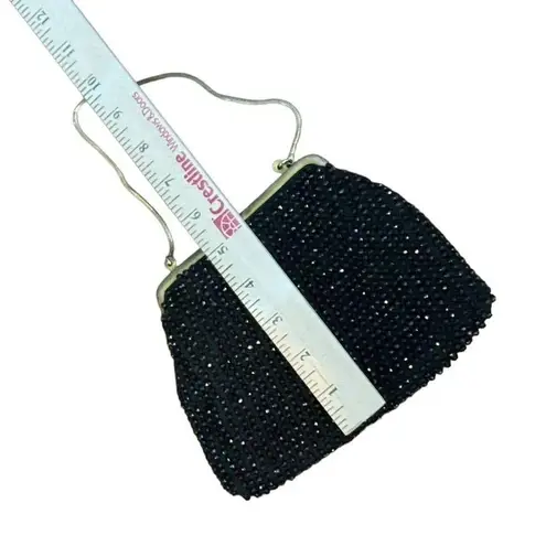 Black Mademoiselle VTG Hand Beaded Sequined Evening Bag Clutch Night Out Party
