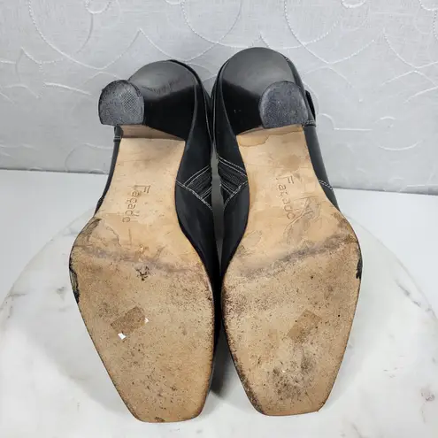 Facade Zena Ankle Boots Womens 10 Black Leather Gathered Snap Platform Heeled