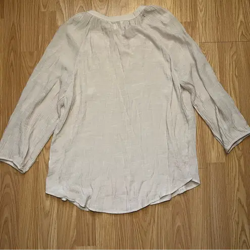 Counterparts Women’s XL Ivory Beach Boho Peasant Blouse Top Casual Lightweight