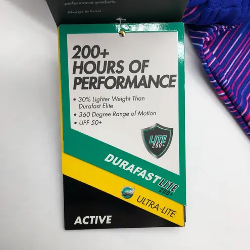 Tyr. Cyprus Ambu Active Swim Tank Tankini Top Contour Cup Striped Purple S