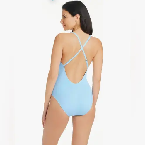 Bleu Rod Beattie NWT Women's Don’t Mesh with Me V-Neck One-Piece in Skyline 12