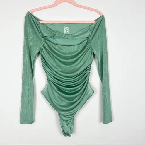 Revolve Not Yours To Keep Marilla Bodysuit Long Sleeve Sage Green Size Medium