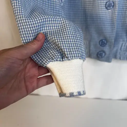 Teddi VTG Gingham Granny Core Retro Button Up Shirt Preppy Twee Y2K Size PM Blue