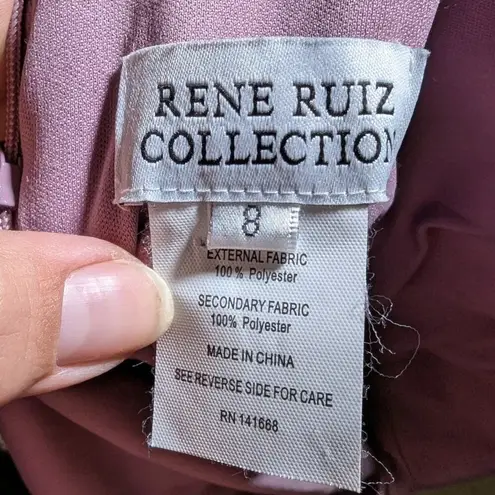 Rene Ruiz Collection Mauve Pink Sequin Embellished V