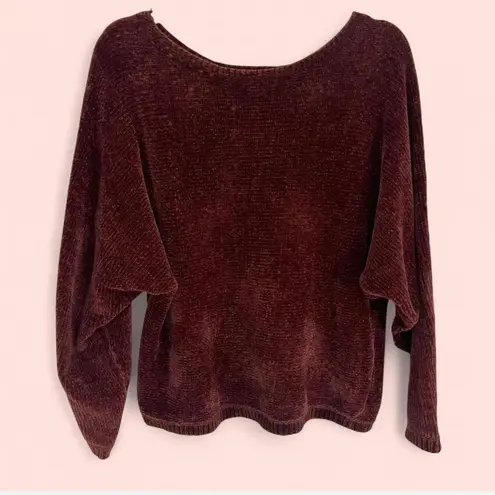 Burgundy Long Sleeve Sweater Brown Size M