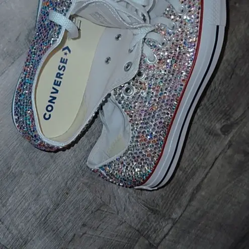 Bling LOW TOP Shoes Rhinestone Custom Sneakers Pink Size 5.5