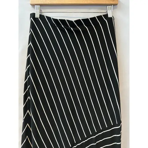 Matty M Black and White striped Maxi Skirt Size L Size L