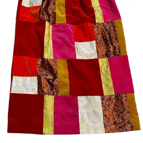 Vintage Patchwork Maxi Skirt Boho Statement Piece Waist Size 30” Pink Size M