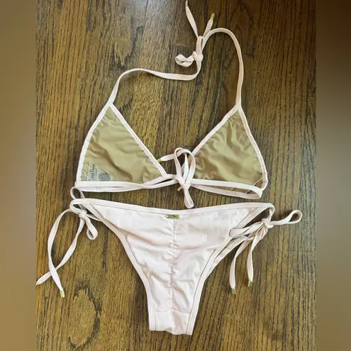Beach Bunny Light Pink and Tan Bikini