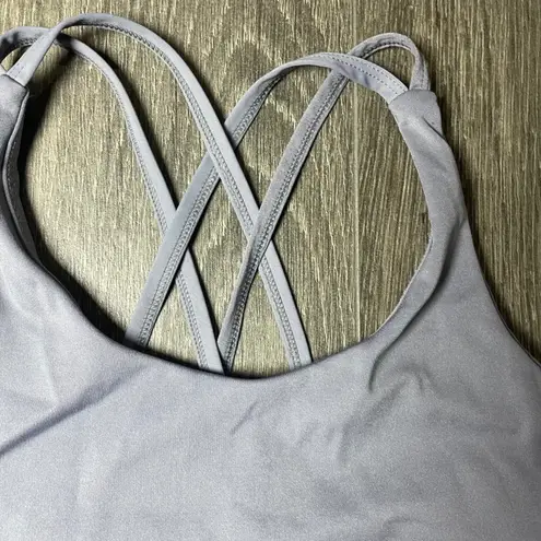 Strappy Back Athletic Crop Tank Top – Women's Size Small – Lavender Gray