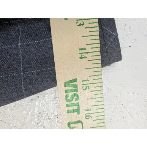 Ellen Tracy Women Gray Plaid Wool Blend Skirt Suit Size 12 Blazer Skirt Set