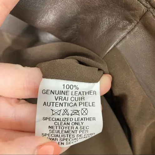 Zenobia Chocolate Brown 100% Leather Italian Moto Jacket 6