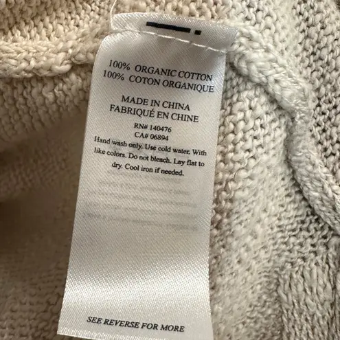 Faherty Muir Dip Dye Sweater Organic Cotton Ombre Size S Orange White Beige