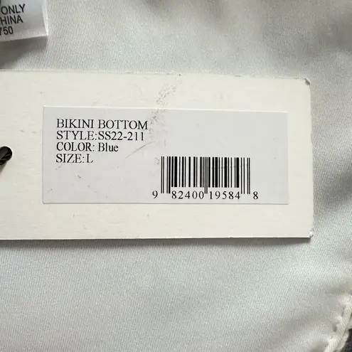 Sea New York Crochet Bikini Bottom Blue/Orange Cream Wool Large Cottagecore Boho Blue