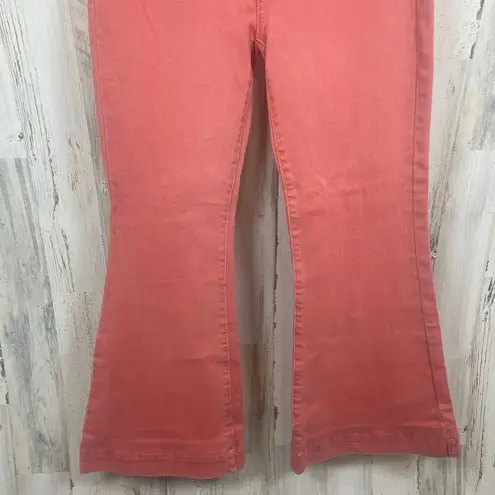 NWT Risen Remington Patch Pocket High Rise Flare Jeans size 9/29 Coral Faded Red