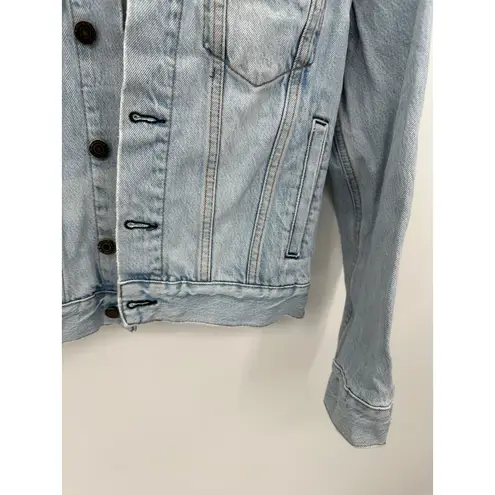 Reformation Jeans Jacket Women XS Blue Tahoe Light Wash Denim Button Front