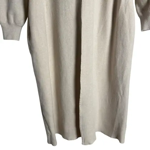 Ashley Park Cream Long Knit Faux Fur Trim Midi Cardigan Sweater Size XL