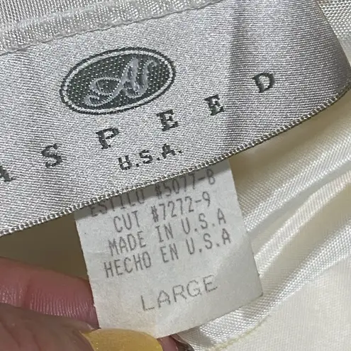 Aspeed Off White Cream Long Wedding Prom Formal Dress w Beaded Appliqué