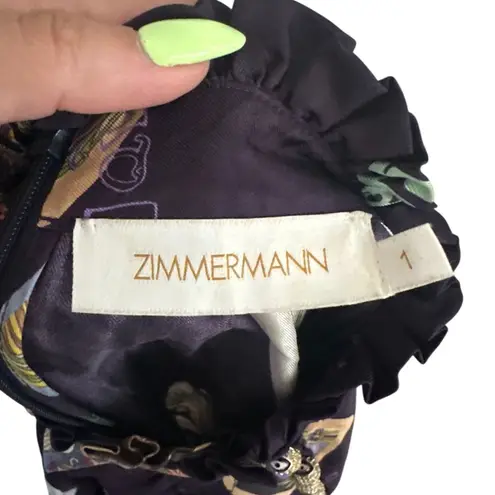 Zimmermann Purple Silk Celestial Zodiac Swing Dress Size 1 / US 6
