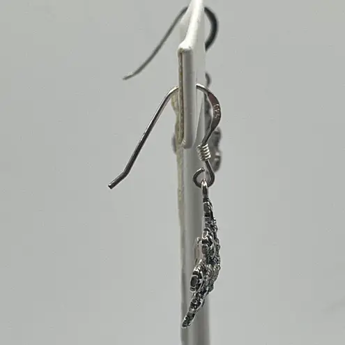 Silver Snowflake Dangle Earrings Marcasite Winter Holiday Jewelry Gift