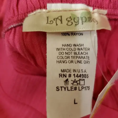 La Gypsy Pink Rayon Shorts With Bungee Strings On Side Junior Large