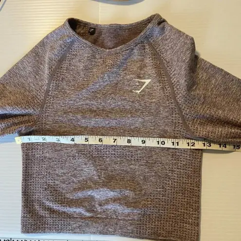 Gymshark Women's‎  Vital Seamless Crop 2.0 Long Sleeve Shirt Size S/M Pink Marl