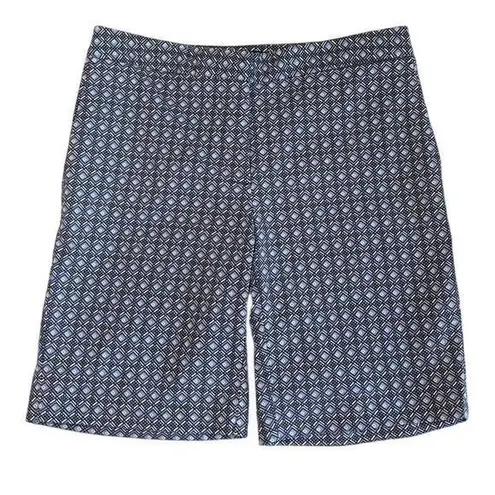 Mario Serrani Italy Blue Print Golf Shorts Women's Size 2 Stretch 8.5" inseam