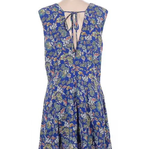 Blue and Yellow V Neck Sleeveless Sundress Size 10