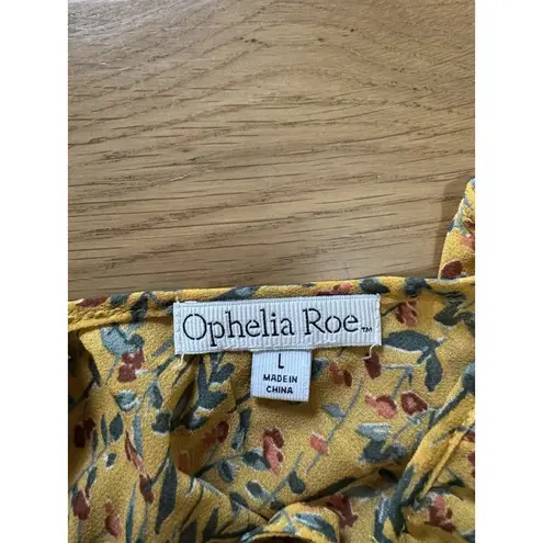 Ophelia Roe Anthropologie Women Size Large Floral Tiered Blouse Peasant Boho