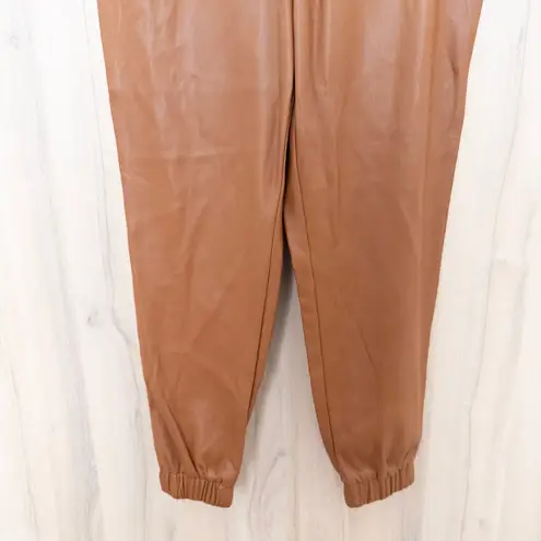 INC Brown Cinnamon Spice Faux Vegan Leather Pull