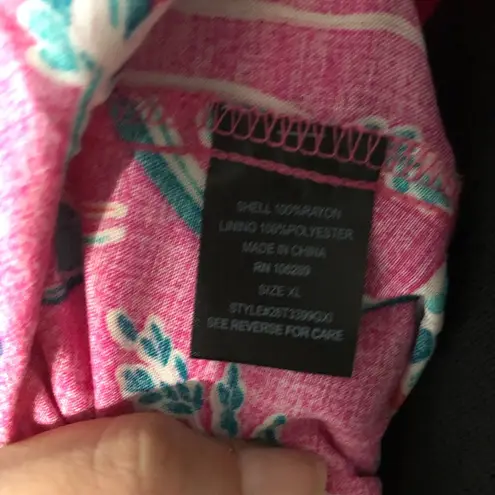 NWT Row A Pink Floral Flutter Sleeve Dress Size XL