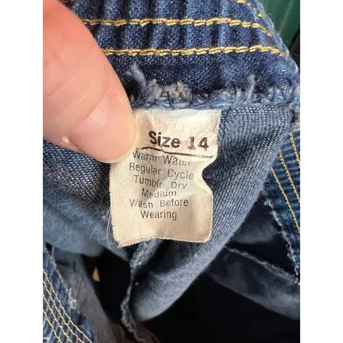 Shorts high waisted 1980s cinch waist pockets Blue Size 14