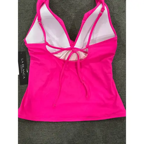 La Blanca Women's Island Goddess Twist Tankini Top Hot Pink Size 6 NWT Vacation
