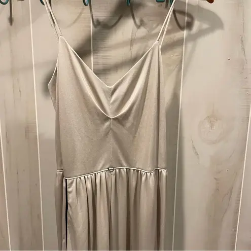 Vintage 70s creamy tan jumpsuit super bellbottoms ballerina top pocket jacket