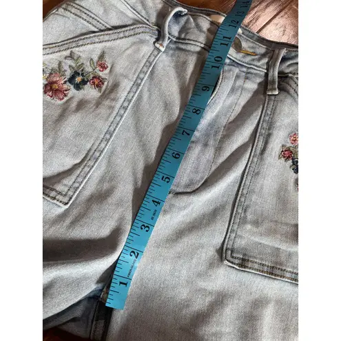 Driftwood Taylor Embroidered Jeans Light Wash High Rise Size 4 BOHO COQUETTE