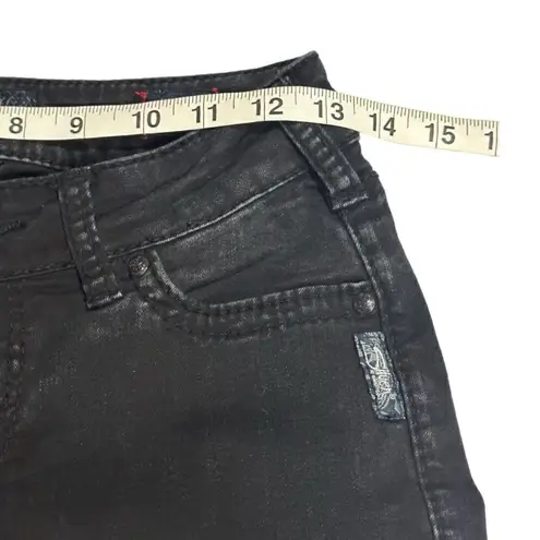 Silver Jeans Suki Skinny Fluid Denim Black Size 27