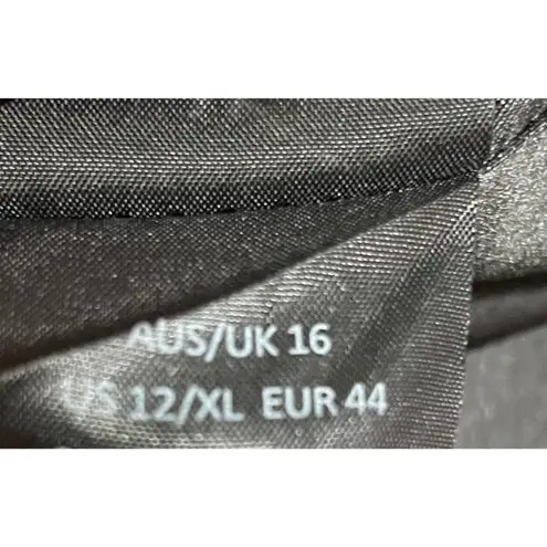 Bardot Kristen Peplum Cocktail Classic Black Spaghetti Strap Dress 12