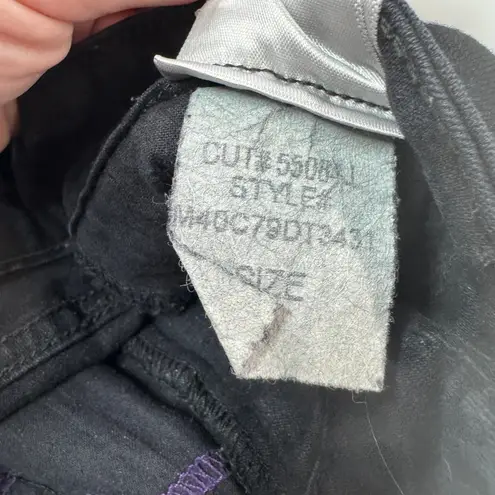 NYDJ Jeans Womens Size 6 Black Legging Jeans Quilted Zipper Ankle Moto Stretch