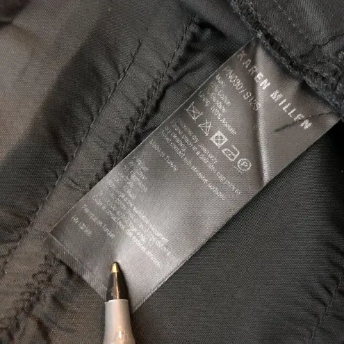 Karen Millen Womens Dress Pants Pintuck Kick Boot Crop Black Stretch 8