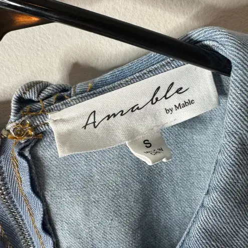 Evereve Mable Peter Pan Collar Denim Dress small