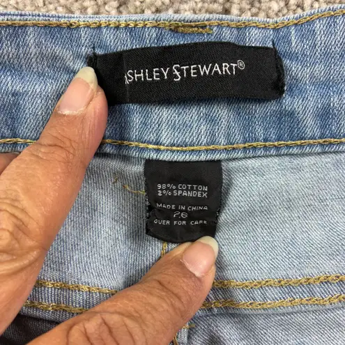 Ashley Stewart Womens Jeans Plus Size 26 Distressed Cropped Denim Frayed Hem