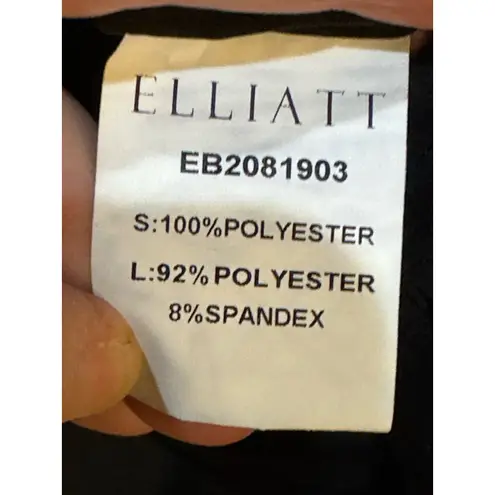 Elliatt Reception Midi Dress Womens Black Cascade Ruffle Strapless Size Large