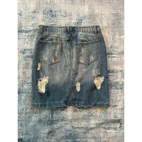 Highway Jeans Distressed Denim Pencil Skirt Size 11