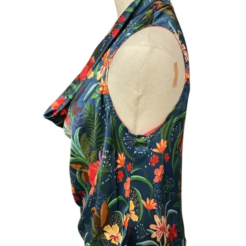 Shore Women's Oceansides Floral Drape Tank Size XS NWT‎ Jewel Tone Dark Blue
