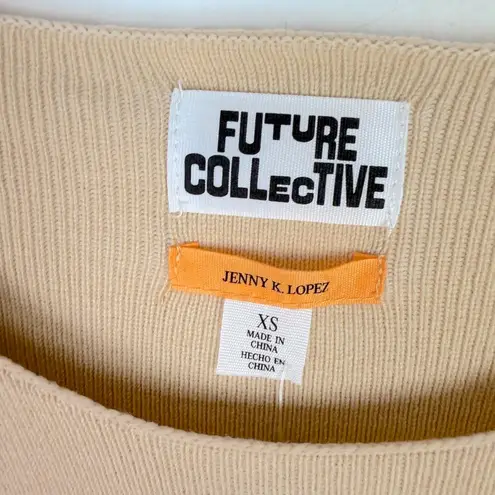 Future Collective NWT with Jenny K. Lopez Cropped Crewneck Sweater Beige Size XS