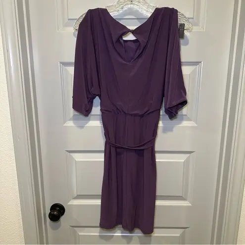 Jessica Simpson  Purple Scoop Neck Slit Sleeve Aline Dress S