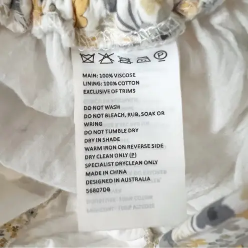 Bardot Mini Dress Cindy Sweetheart Neck Yellow Floral Print NEW Size XS/4