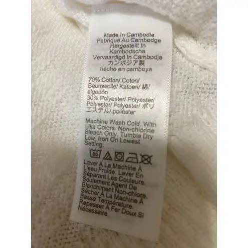 J.Crew Women's White Crewneck Long Sleeve Sheer Knit Beach Sweater Top Size XS